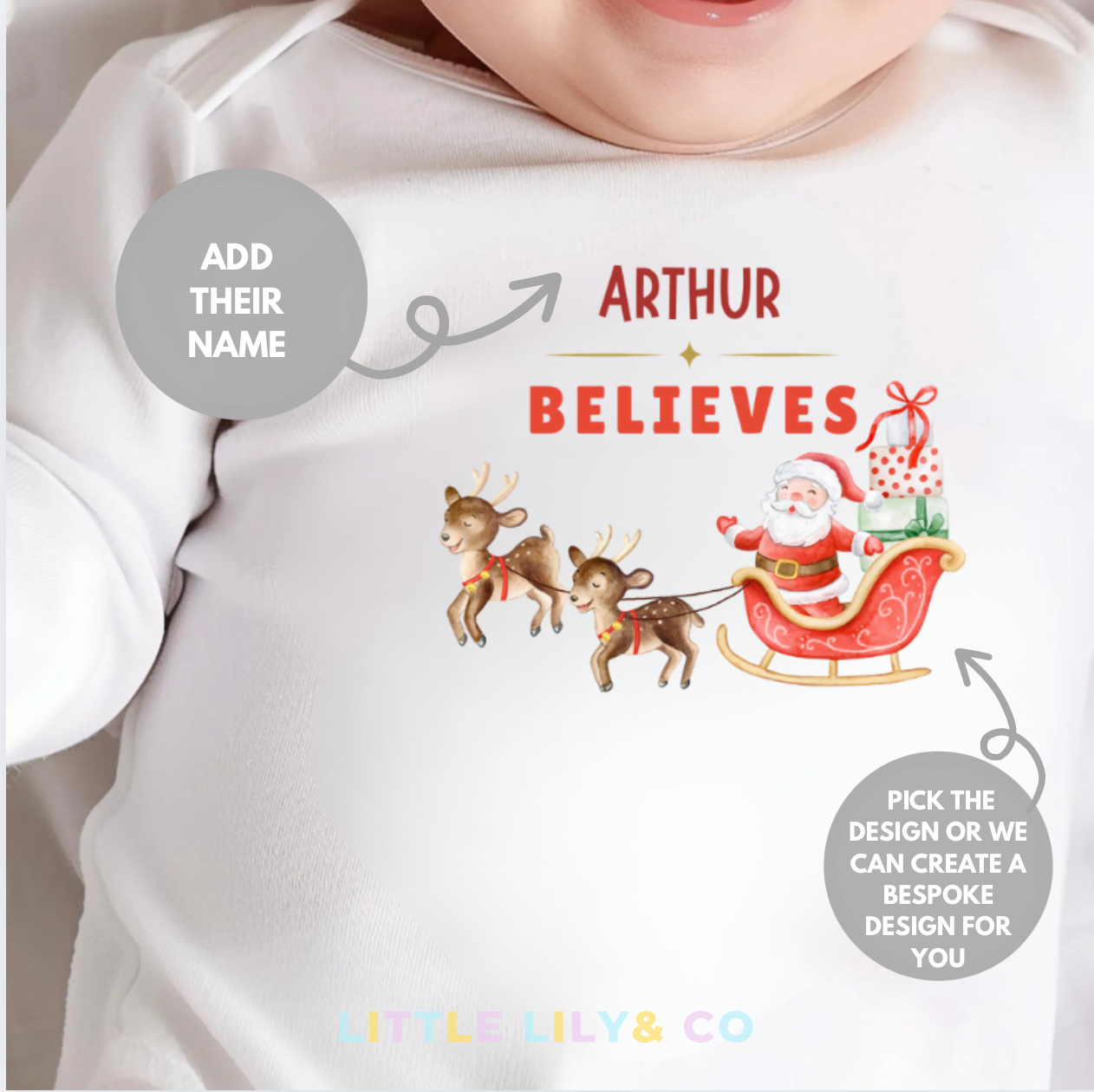 Personalised Baby's Merry Christmas White Sleepsuit