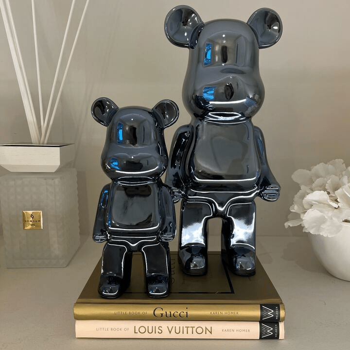 Mini Black Pearlescent Standing Bear Ornament
