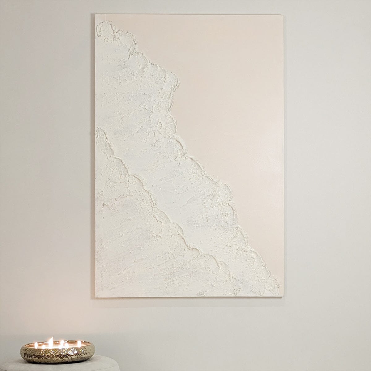 Toulouse Neutral Beach Waves Textured Canvas Wall Art